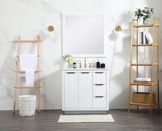 36 inch Single bathroom vanity in white
