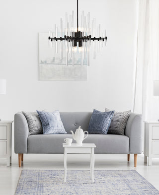 Sienna 27 inch crystal rod pendant in black