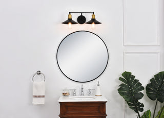 Etude  2 light brass and black Wall Sconce