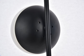 Eclipse 1 Light Black Table Lamp With Frosted White Glass