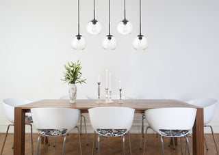 Baxter 5 Lights Black Pendant With Clear Glass