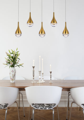 Amherst 34 inch LED pendant in satin gold