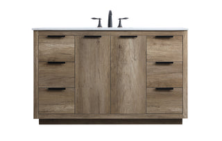 54 Inch SIngle Bathroom Vanity In Natural Oak