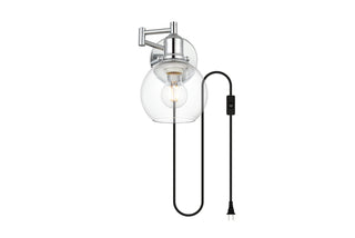 Caspian 1 light Chrome and Clear swing arm plug in wall sconce