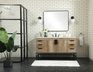 60 inch Single bathroom vanity in natural oak