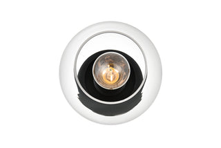 Rogelio 1 light Black and Clear Bath Sconce