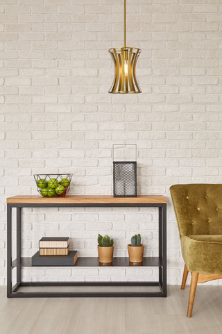 Lily 1 light pendant in brass