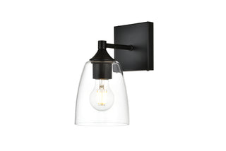 Gianni 1 light Black and Clear Bath Sconce