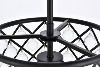 Madison 3 light Matte Black Pendant Clear Royal Cut Crystal