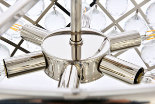 Madison 6 light polished nickel Pendant Clear Royal Cut Crystal