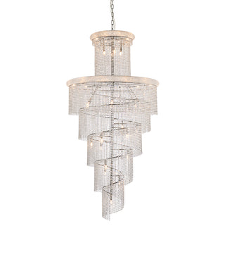Spiral 41 light Chrome Chandelier Clear Royal Cut Crystal