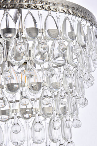 Nordic 5 light antique silver Pendant Clear Royal Cut Crystal