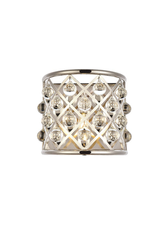Madison 1 light polished Nickel Wall Sconce Clear Royal Cut Crystal