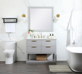 42 inch Single bathroom vanity in grey with backsplash
