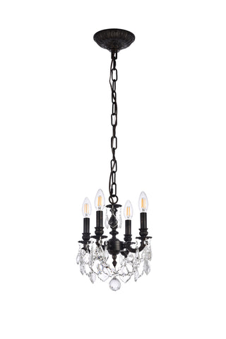 Lillie 4 light Dark Bronze Pendant Clear Royal Cut Crystal