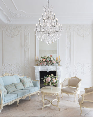 Maria Theresa 28 light Chrome Chandelier Clear Royal Cut Crystal