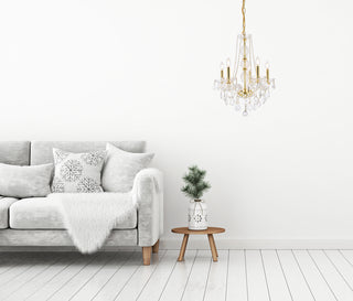 Verona 5 light Gold Chandelier Clear Royal Cut Crystal