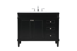 42 inch Single bathroom vanity in black