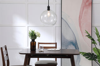 Emett 1 light Black and Clear glass pendant