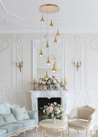Amherst 24 inch LED chandelier in satin gold