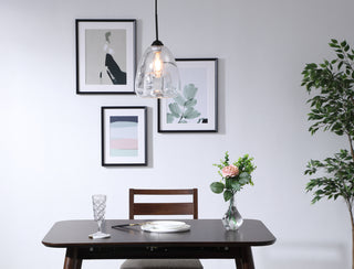Kason 1 light Black and Clear glass pendant