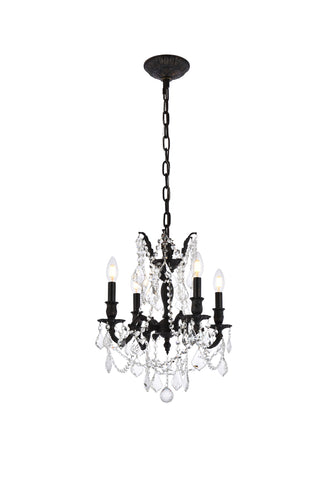Rosalia 4 light Dark Bronze Pendant Clear Royal Cut Crystal