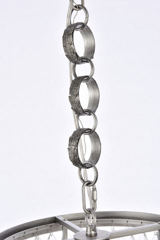 Nordic 3 light antique silver Pendant Clear Royal Cut Crystal