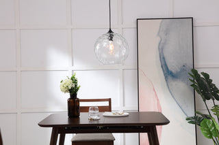 Gibson 1 light Black and Clear glass pendant
