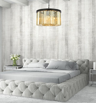 Sydney 8 light Matte Black Chandelier Golden Teak (Smoky) Royal Cut Crystal
