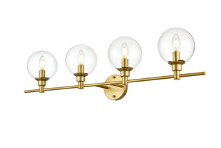 Jaelynn 4 light Brass and Clear Bath Sconce