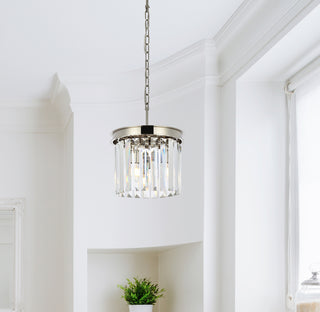 Sydney 3 light polished nickel Pendant Clear Royal Cut Crystal