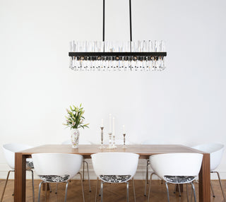 Serephina 42 inch crystal rectangle chandelier light in black