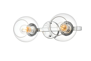 Rogelio 2 light Chrome and Clear Bath Sconce
