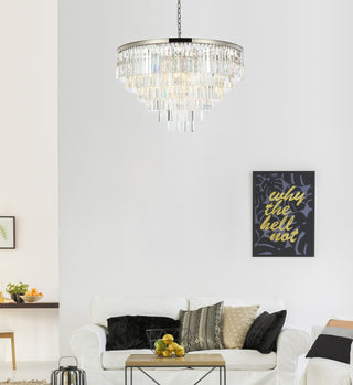 Sydney 33 light polished nickel Chandelier Clear Royal Cut Crystal