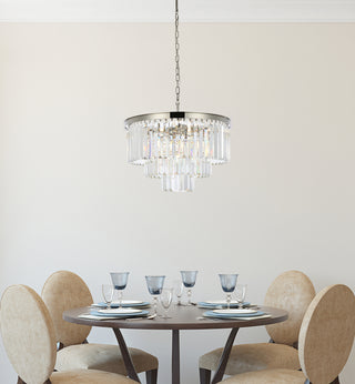 Sydney 9 light polished nickel Chandelier Clear Royal Cut Crystal