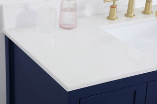 48 inch Single Bathroom Vanity in Blue with Backsplash