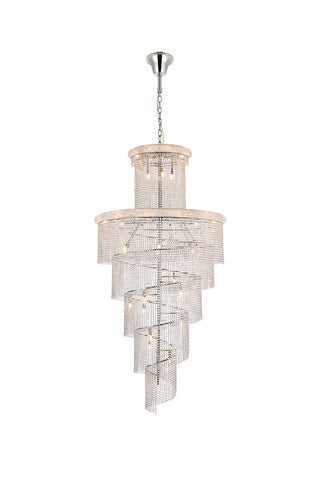 Spiral 41 light Chrome Chandelier Clear Royal Cut Crystal