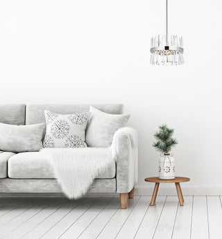 Serephina 16 inch crystal round pendant light in chrome
