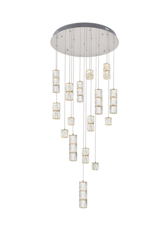 Polaris LED light Chrome Pendant Clear Crystal