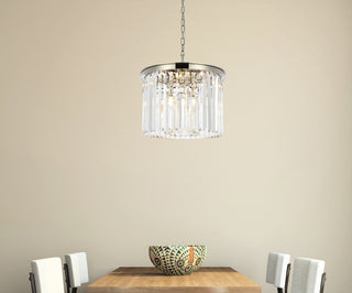 Sydney 6 light polished nickel Pendant Clear Royal Cut Crystal