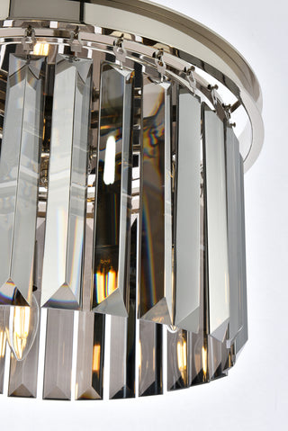 Sydney 3 light polished nickel Pendant Silver Shade (Grey) Royal Cut Crystal