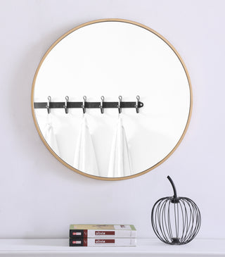 Metal frame Round Mirror 24 inch Brass finish