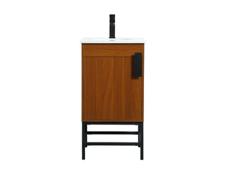 18 inch Single bathroom vanity in teak