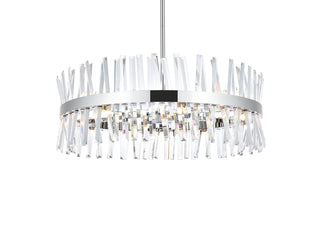 Serephina 32 inch crystal round chandelier light in chrome