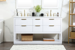 60 inch Single bathroom vanity in white
