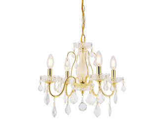 St. Francis 4 light Gold Pendant Clear Royal Cut Crystal