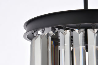 Sydney 3 light Matte Black Pendant Silver Shade (Grey) Royal Cut Crystal