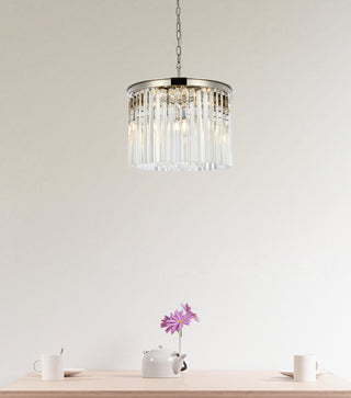 Sydney 6 light polished nickel Pendant Clear Royal Cut Crystal