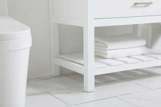36 inch Single bathroom vanity in white with backsplash