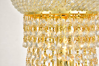 Primo 8 light Gold Pendant Clear Royal Cut Crystal